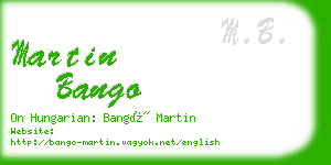 martin bango business card